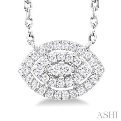 Marquise Shape Petite Halo Diamond Fashion Pendant