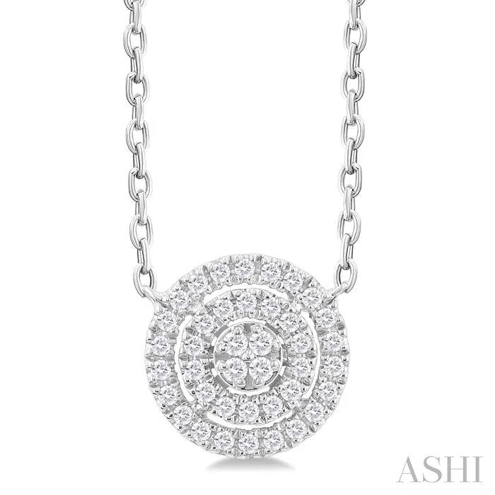 Round Shape Petite Halo Diamond Fashion Pendant