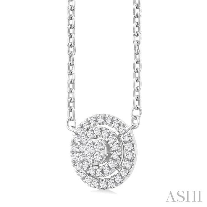 Round Shape Petite Halo Diamond Fashion Pendant