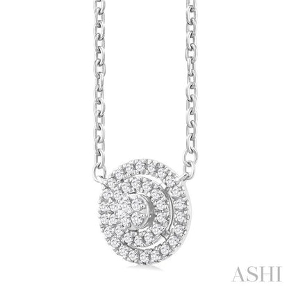 Round Shape Petite Halo Diamond Fashion Pendant