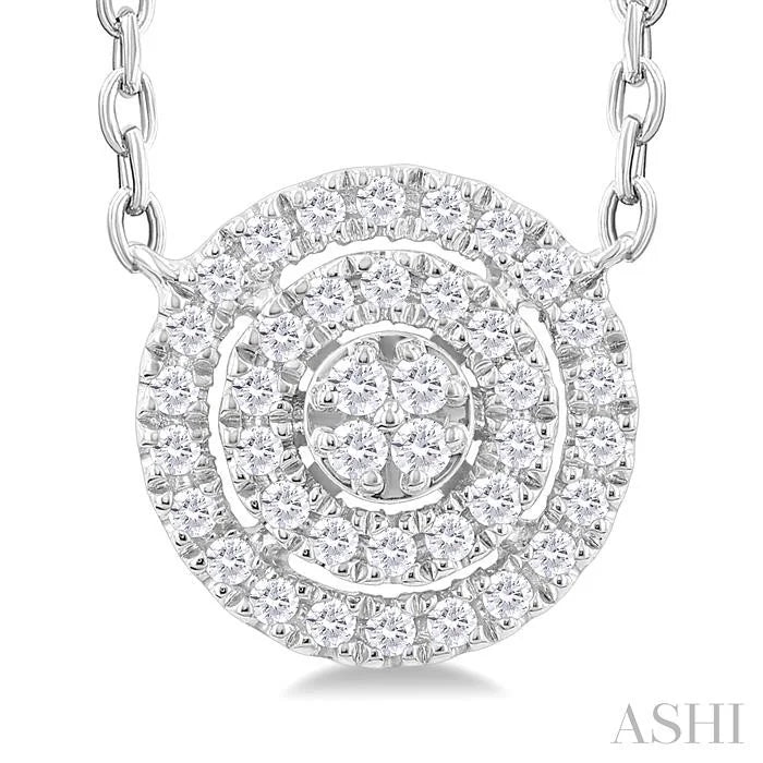 Round Shape Petite Halo Diamond Fashion Pendant