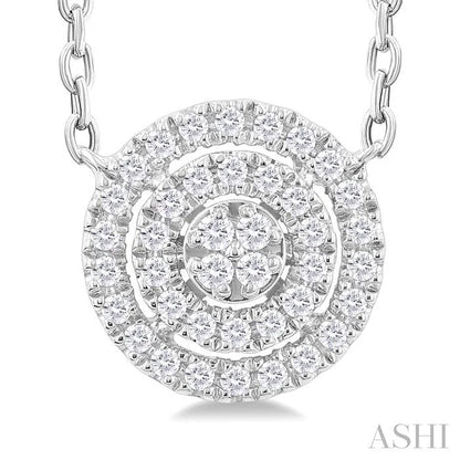 Round Shape Petite Halo Diamond Fashion Pendant