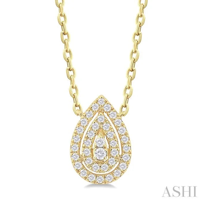 Pear Shape Petite Halo Diamond Fashion Pendant