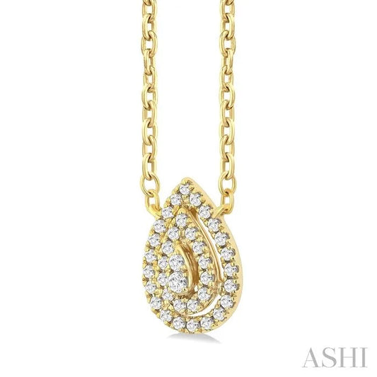 Pear Shape Petite Halo Diamond Fashion Pendant