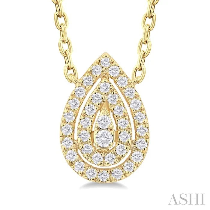 Pear Shape Petite Halo Diamond Fashion Pendant