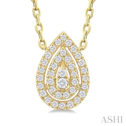 Pear Shape Petite Halo Diamond Fashion Pendant