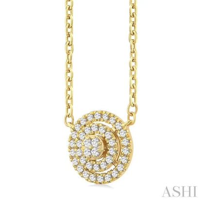 Round Shape Petite Halo Diamond Fashion Pendant