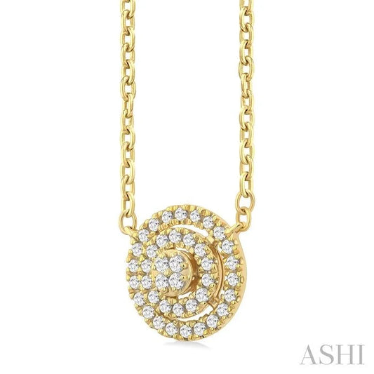Round Shape Petite Halo Diamond Fashion Pendant