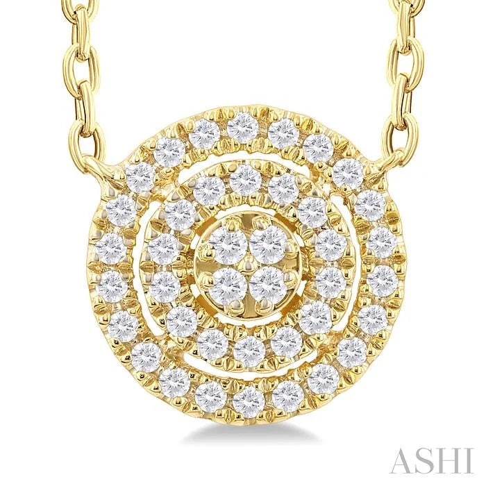Round Shape Petite Halo Diamond Fashion Pendant
