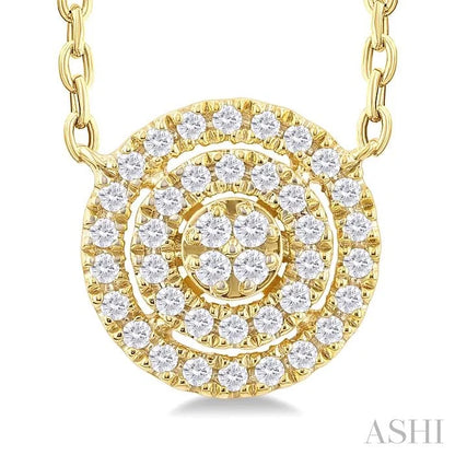 Round Shape Petite Halo Diamond Fashion Pendant
