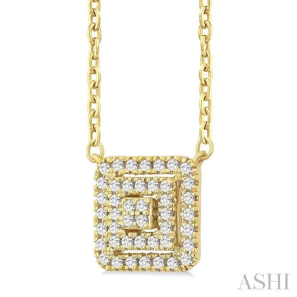 Princess Shape Petite Halo Diamond Fashion Pendant