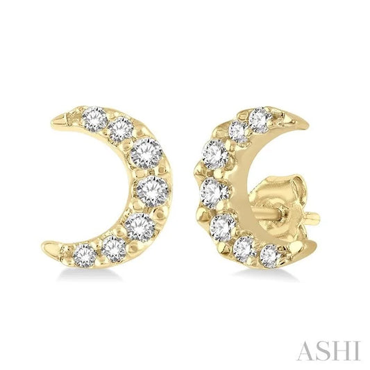 Crescent Petite Diamond Fashion Earrings