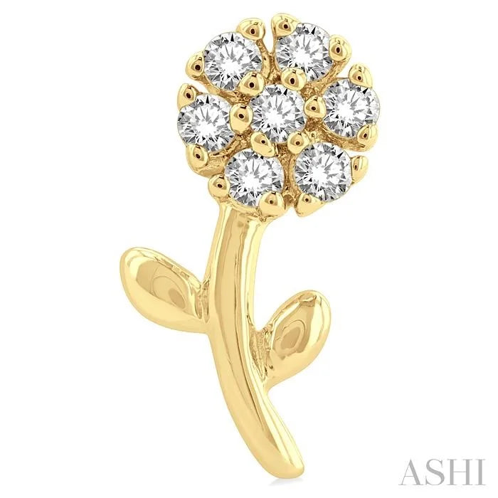 Floral Petite Diamond Fashion Earrings
