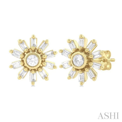 Petite Baguette Diamond Fashion Earrings