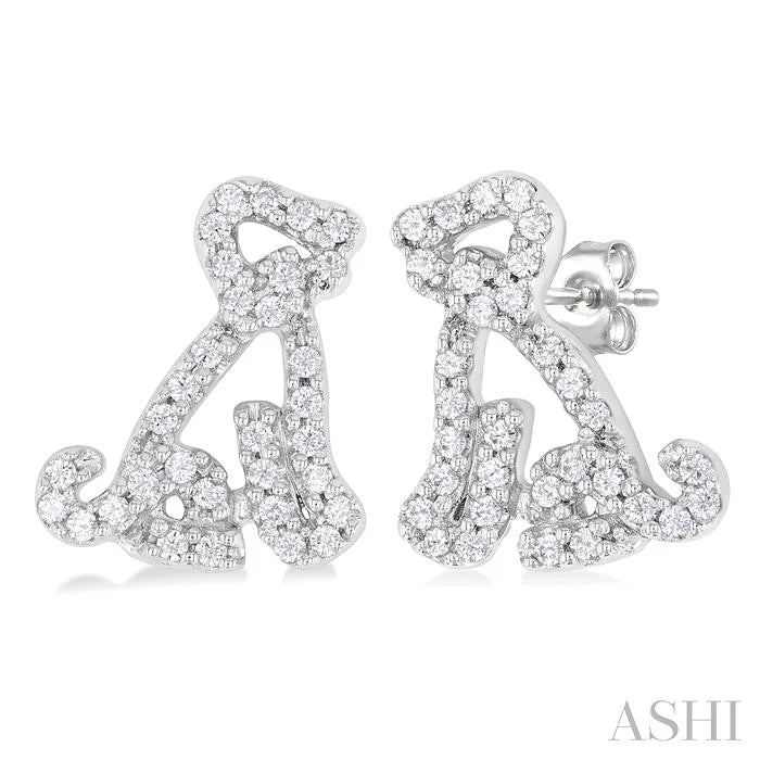 Dog Petite Diamond Fashion Earrings