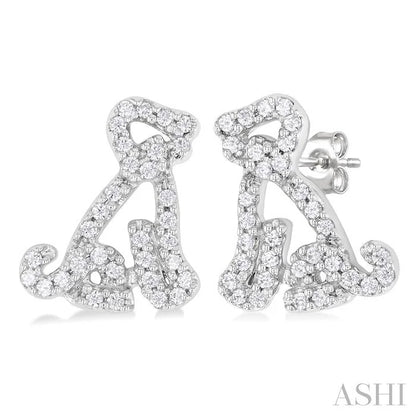 Dog Petite Diamond Fashion Earrings
