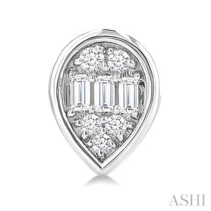 Pear Shape Bezel Set Petite Fusion Diamond Fashion Earrings