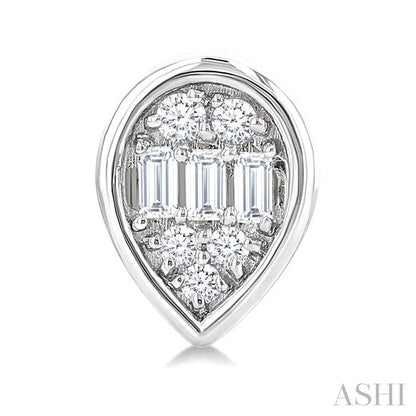 Pear Shape Bezel Set Petite Fusion Diamond Fashion Earrings