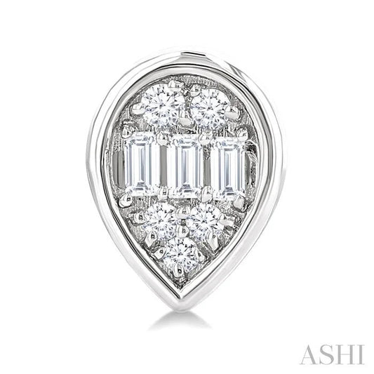 Pear Shape Bezel Set Petite Fusion Diamond Fashion Earrings