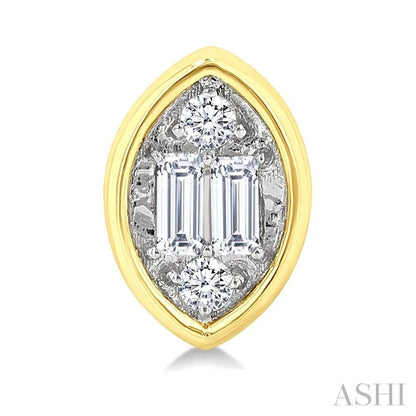 Marquise Shape Bezel Set Petite Fusion Diamond Fashion Earrings