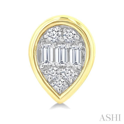 Pear Shape Bezel Set Petite Fusion Diamond Fashion Earrings
