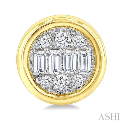 Round Shape Bezel Set Petite Fusion Diamond Fashion Earrings