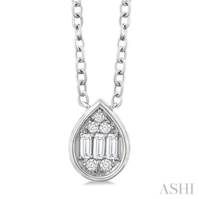 Pear Shape Bezel Set Petite Fusion Diamond Fashion Pendant