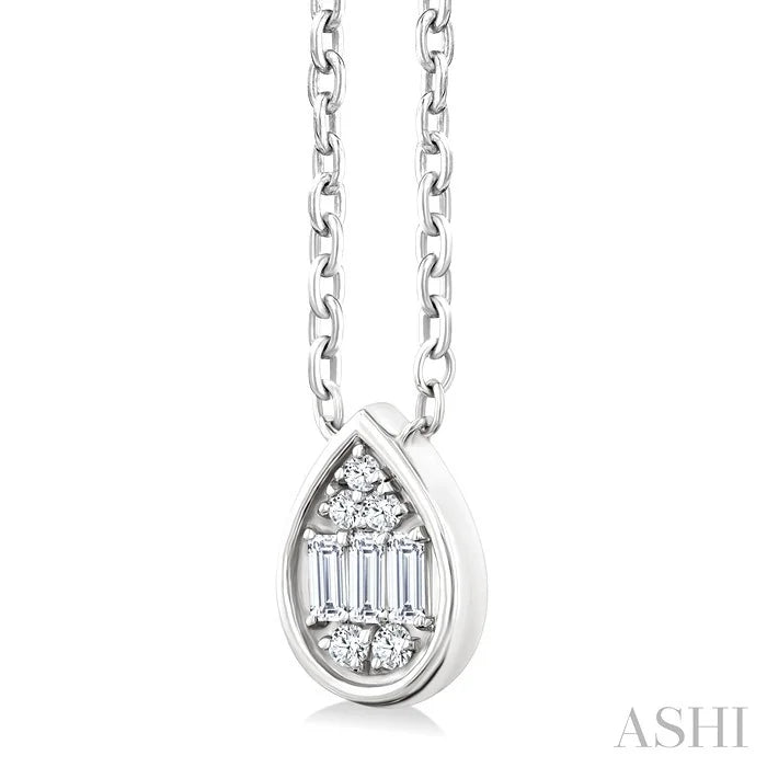 Pear Shape Bezel Set Petite Fusion Diamond Fashion Pendant