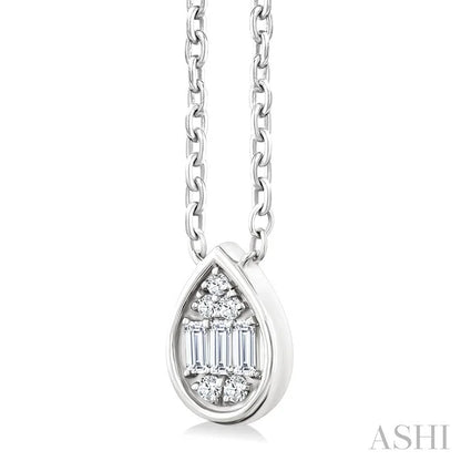 Pear Shape Bezel Set Petite Fusion Diamond Fashion Pendant