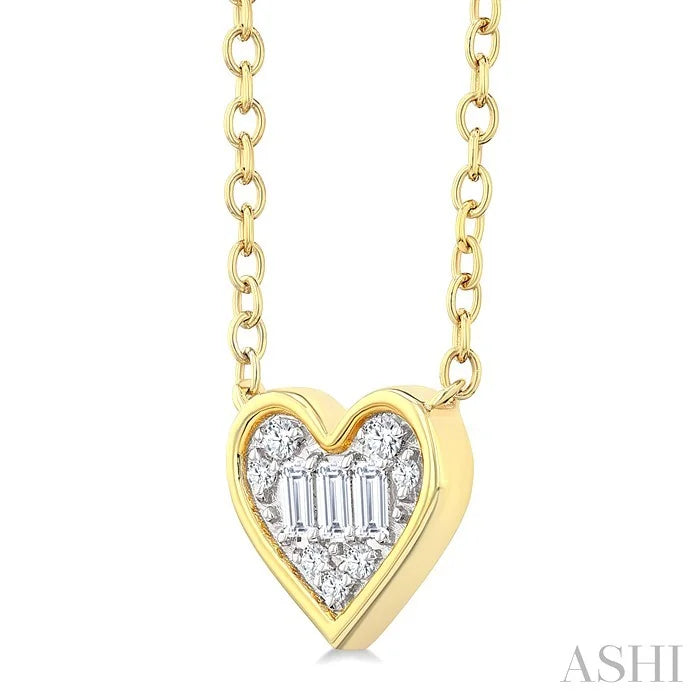 Heart Shape Bezel Set Petite Fusion Diamond Fashion Pendant