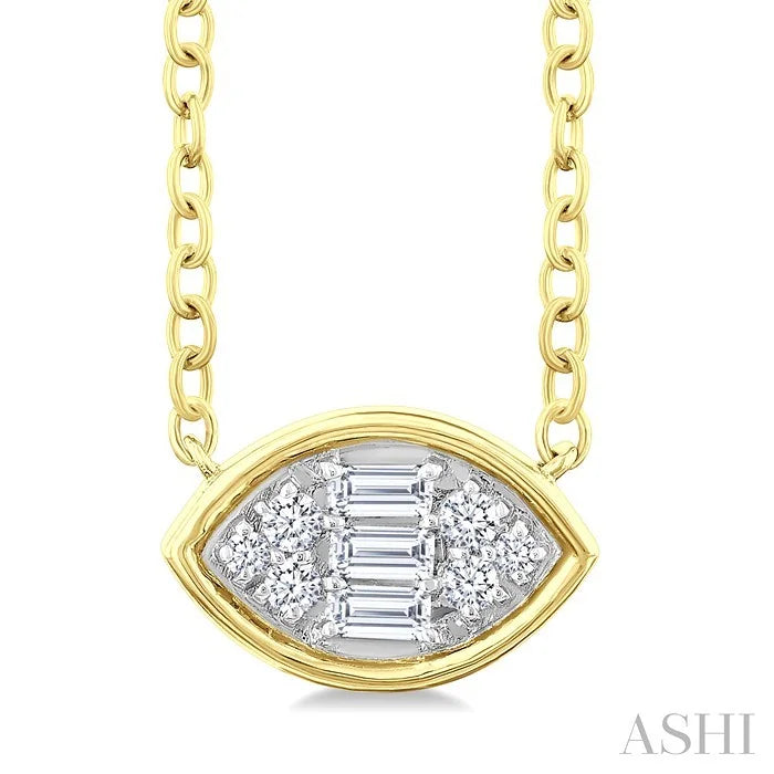 Marquise Shape East-West Bezel Set Petite Fusion Diamond Fashion Pendant