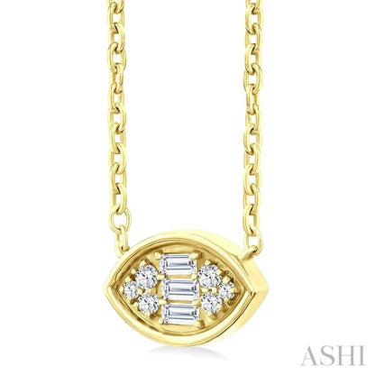 Marquise Shape East-West Bezel Set Petite Fusion Diamond Fashion Pendant