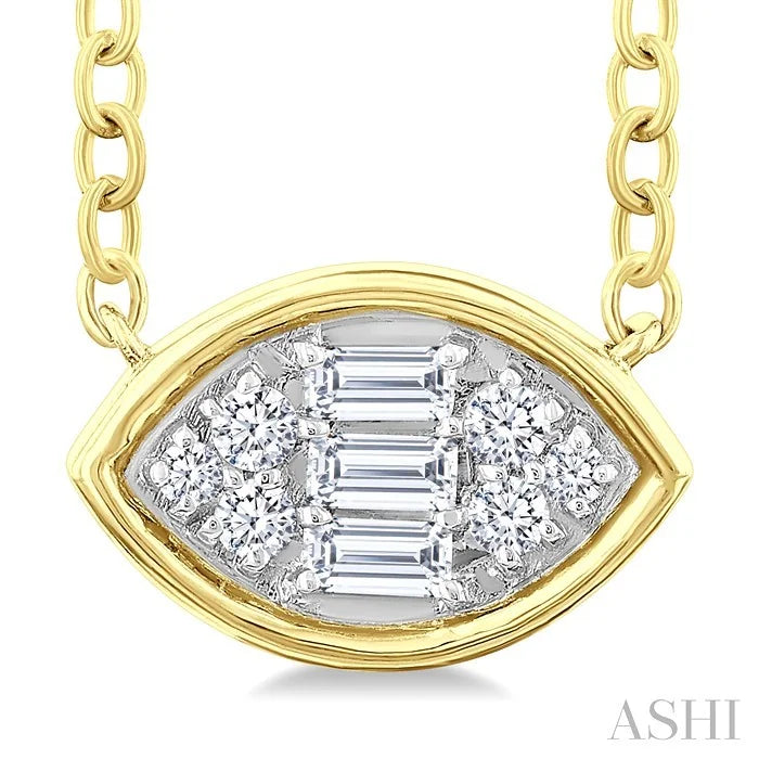 Marquise Shape East-West Bezel Set Petite Fusion Diamond Fashion Pendant