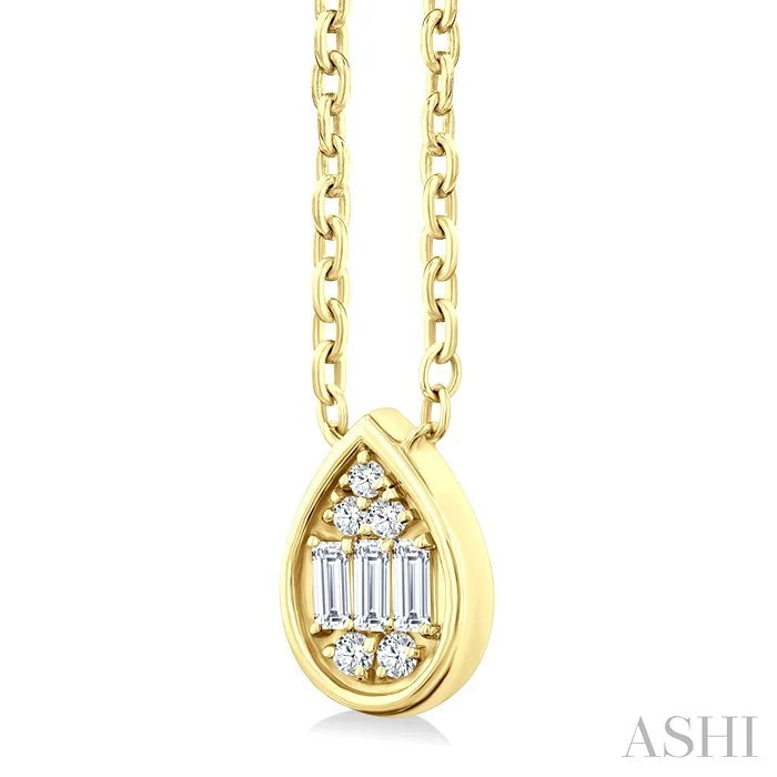 Pear Shape Bezel Set Petite Fusion Diamond Fashion Pendant