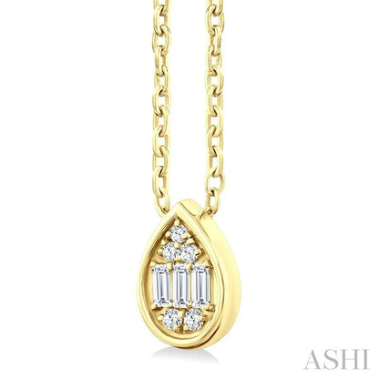Pear Shape Bezel Set Petite Fusion Diamond Fashion Pendant
