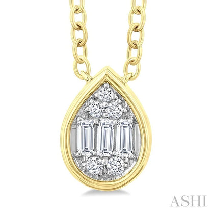 Pear Shape Bezel Set Petite Fusion Diamond Fashion Pendant