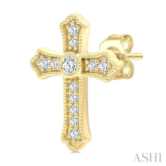 Cross Petite Diamond Fashion Earrings