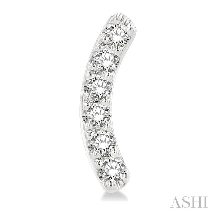 Arc Shape Petite Diamond Fashion Earrings