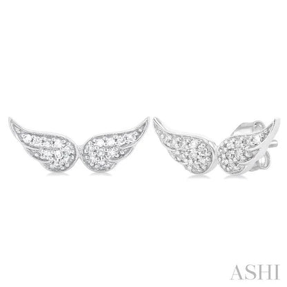 Angel Wings Petite Diamond Fashion Earrings