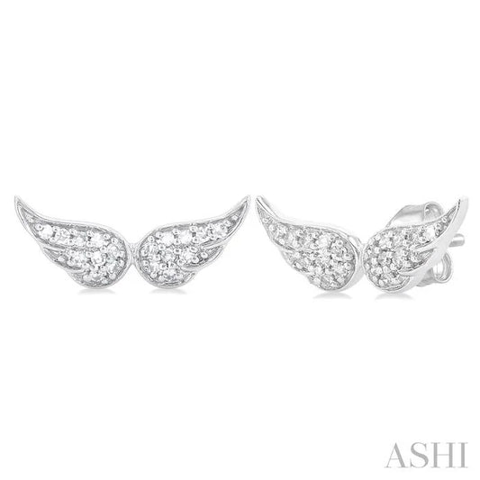Angel Wings Petite Diamond Fashion Earrings