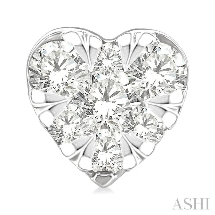 Heart Shape Lovebright Petite Diamond Stud Earrings