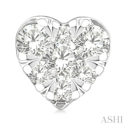 Heart Shape Lovebright Petite Diamond Stud Earrings