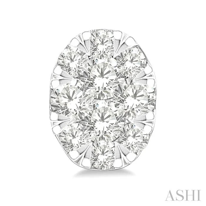 Oval Shape Lovebright Petite Diamond Stud Earrings