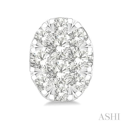 Oval Shape Lovebright Petite Diamond Stud Earrings
