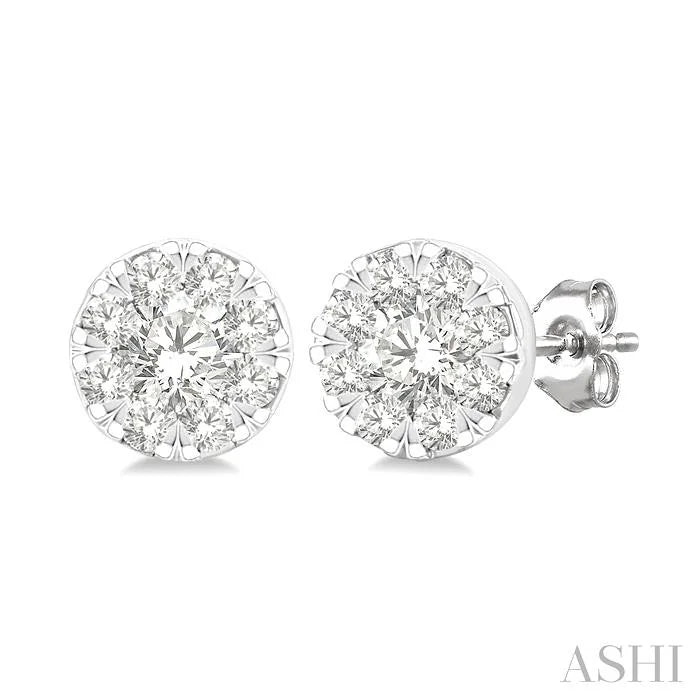 Round Shape Lovebright Petite Diamond Stud Earrings
