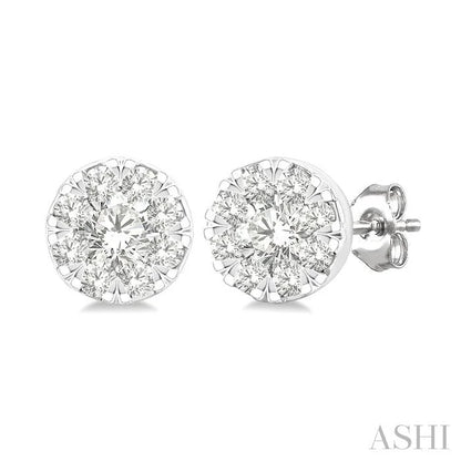 Round Shape Lovebright Petite Diamond Stud Earrings