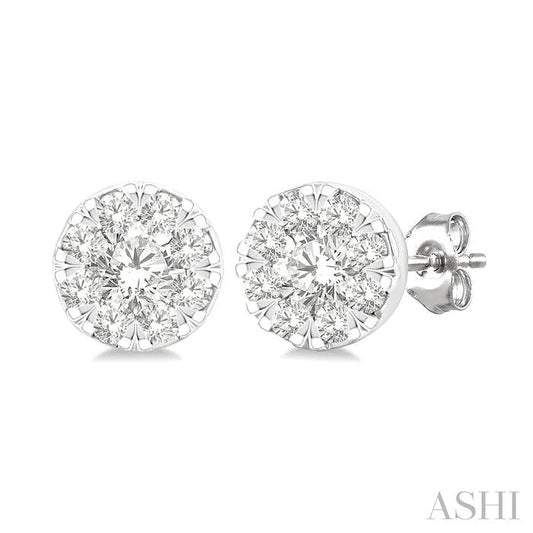 Round Shape Lovebright Petite Diamond Stud Earrings