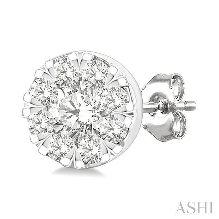 Round Shape Lovebright Petite Diamond Stud Earrings