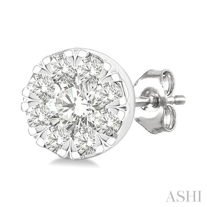 Round Shape Lovebright Petite Diamond Stud Earrings