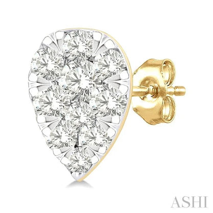 Pear Shape Lovebright Petite Diamond Stud Earrings
